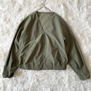 Vence Thin Collarless Jacket M Khaki Outerwear